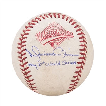 Mariano Rivera Signed & Inscribed 1996 World Series Game Used Baseball (MLB Authenticated & PSA/DNA NM-MT 8 Auto)